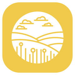 Grasslands Landscape Vector Icon