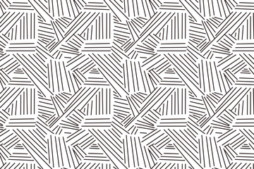 Seamless geometric pattern with black diagonal lines on a white background. Modern and abstract design, perfect for textiles, wallpapers, packaging, and digital projects.