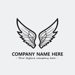Wing illustration black and white for logo company vector image
