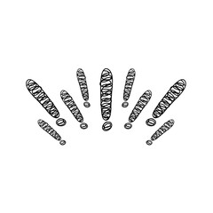 Doodle exclamation mark hand drawn sketch vector illustration isolated on white background.