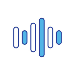 Sound Wave icon isolated on a white background. Vector illustration.