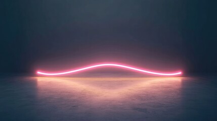 vibrant neon lights in minimalistic composition with dynamic swirls and radiant glows against dark clean background