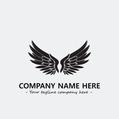 Fototapeta premium Wing illustration black and white for logo company vector image 