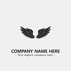 Wing illustration black and white for logo company vector image
