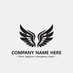 Wing illustration black and white for logo company vector image
