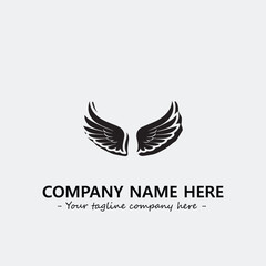 Wing illustration black and white for logo company vector image
