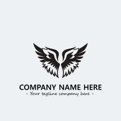 Wing illustration black and white for logo company vector image
