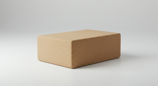 Minimalist yoga block still life for health and wellness product presentation