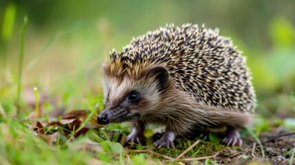 A hedgehog in the British countryside. stock photo --ar 16:9 --style raw --v 6 Job ID: 0816ab2f-d1f3-4eea-bf7e-5156850abcff