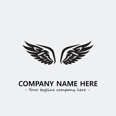 Wing illustration black and white for logo company vector image
