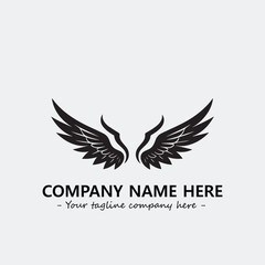 Obraz premium Wing illustration black and white for logo company vector image 