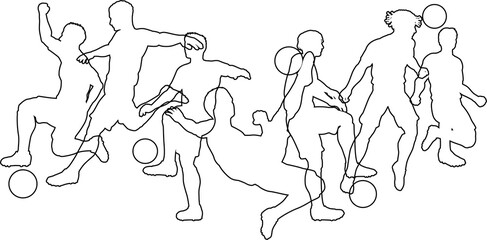 Soccer Football Players Male Men Silhouettes Group