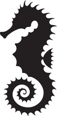 seahorse silhouette - vector illustration
