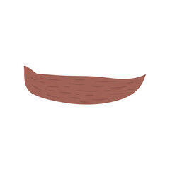 Wooden canoe boat vector illustration