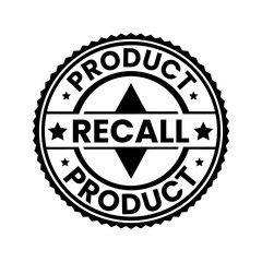 Product Recall Stamp Circular Bold Black Vector Design