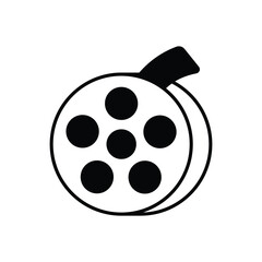 Obraz premium Film Reel icon isolated on a white background. Vector illustration.