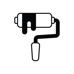 Paint Roller icon isolated on a white background. Vector illustration.