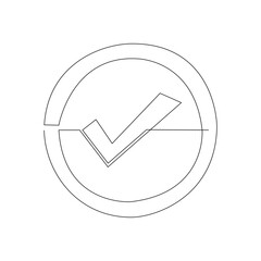 Continuous line drawing of Checklist on white background.