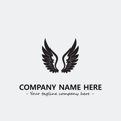 Obraz premium Wing illustration black and white for logo company vector image 