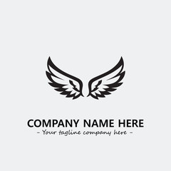 Fototapeta premium Wing illustration black and white for logo company vector image 