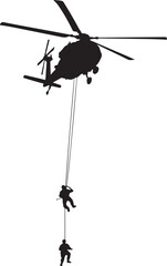 Obraz premium Tactical Helicopter Silhouette Vector