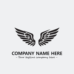 Wing illustration black and white for logo company vector image
