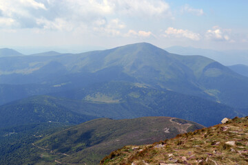 Climbing Mount Hoverla with beautiful views