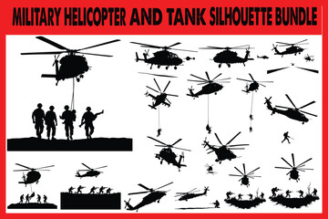 Tactical Helicopter Silhouette Vector