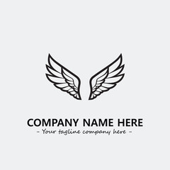 Wing illustration black and white for logo company vector image
