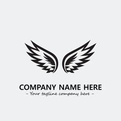 Wing illustration black and white for logo company vector image
