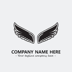 Wing illustration black and white for logo company vector image
