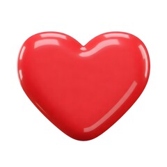 Shiny red heart isolated symbol of love and romance