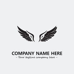 Wing illustration black and white for logo company vector image
