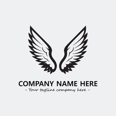 Wing illustration black and white for logo company vector image
