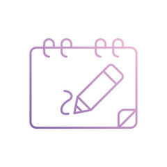 Sketchbook icon isolated on a white background. Vector illustration.