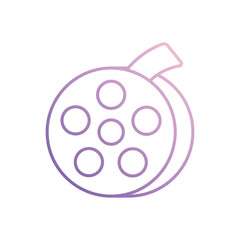 Film Reel icon isolated on a white background. Vector illustration.