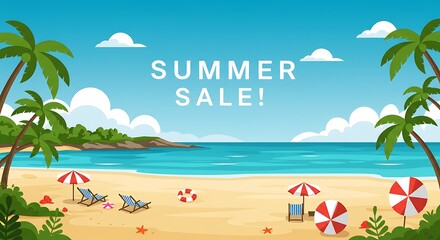 Tropical Summer Sale Paradise AI Generated