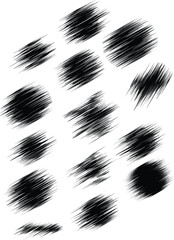 Grunge Brush Stroke Icon Set – Transparent Background Vector Illustration , A high-quality collection of grunge brush stroke icons with a transparent background

