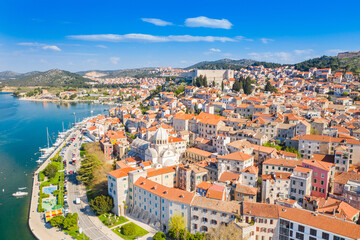 Fototapeta premium City of Sibenik on Adriatic sea, Dalmatia, Croatia