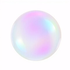 A beautiful iridescent soap bubble floats in the air, reflecting light and color.