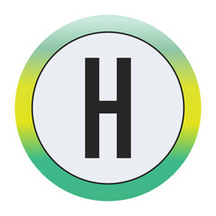 Environmental Grade Capital Letter H Icon with Green to Yellow Gradient Circle – Eco-Friendly Label for World Environment Day and Sustainability Awareness