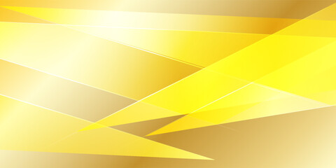Futuristic abstract gold yellow geometric background with glowing lines and overlapping transparent shapes. Modern digital design perfect for technology, business, and innovation concepts.