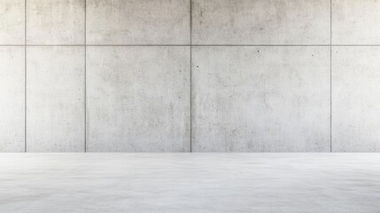 A minimalistic concrete wall with a smooth floor, showcasing a modern industrial aesthetic and neutral tones.