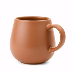 Brown Ceramic Mug with Rounded Shape and Handle