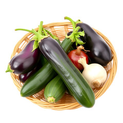 vegetables on a white background