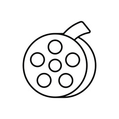 Film Reel icon isolated on a white background. Vector illustration.
