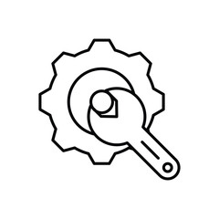 Gear icon isolated on a white background. Vector illustration.