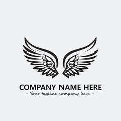 Wing illustration black and white for logo company vector image
