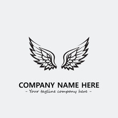 Obraz premium Wing illustration black and white for logo company vector image 