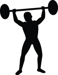 silhouette of a man lifting weights